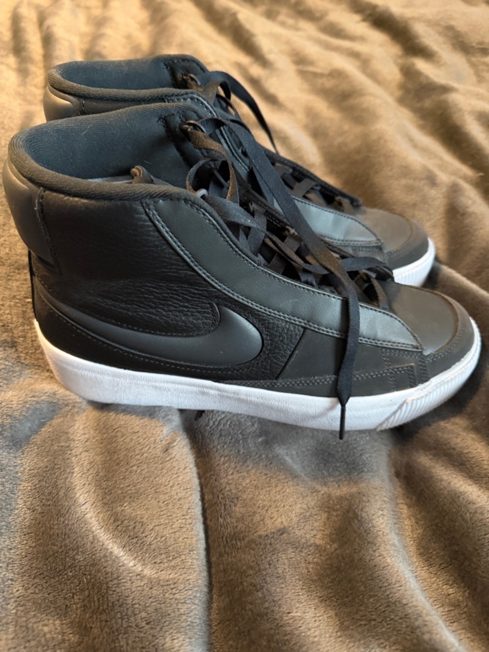 Nike Black High-Top Sneakers with White Sole